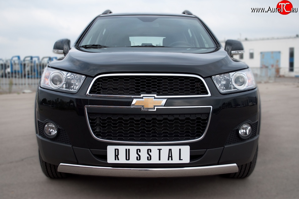 14 999 р. Защита переднего бампера (Ø75х42 мм, нержавейка) Russtal Chevrolet Captiva 1-ый рестайлинг (2011-2013)  с доставкой в г. Набережные‑Челны