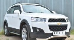 13 849 р. Защита порогов из круглой трубы диаметром 63 мм (рестайлинг) Russtal Chevrolet Captiva 2-ой рестайлинг (2013-2016) (Защита порогов с со скосами на торцах (вариант 1))  с доставкой в г. Набережные‑Челны. Увеличить фотографию 4