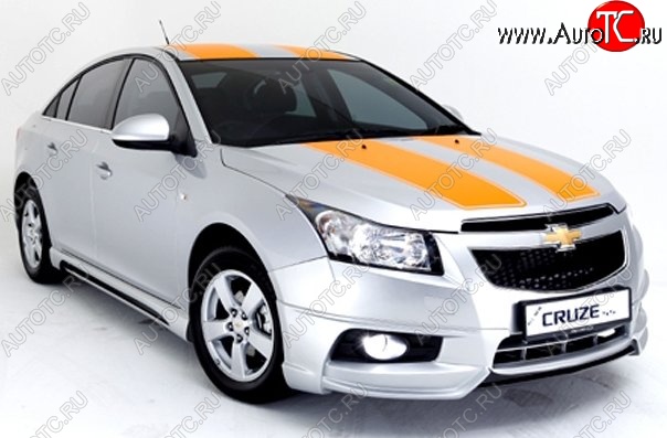 3 999 р. Накладка на передний бампер Extrime Chevrolet Cruze J300 седан дорестайлинг (2009-2012) (Неокрашенная)  с доставкой в г. Набережные‑Челны