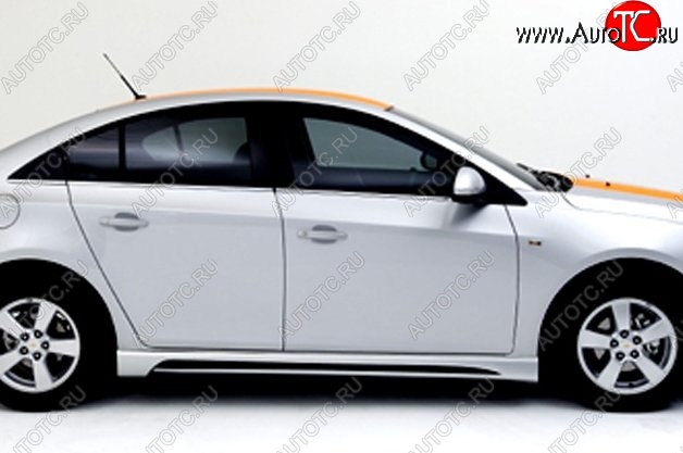 4 199 р. Пороги накладки Extrime Chevrolet Cruze J300 седан дорестайлинг (2009-2012) (Неокрашенные)  с доставкой в г. Набережные‑Челны