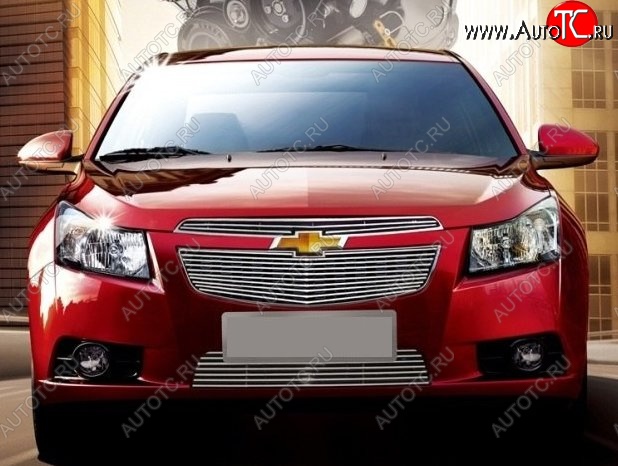 6 749 р. Декоративные вставки решетки радиатора и переднего бампера CT Chevrolet Cruze J305 хэтчбек рестайлинг (2012-2015) (Неокрашенная)  с доставкой в г. Набережные‑Челны