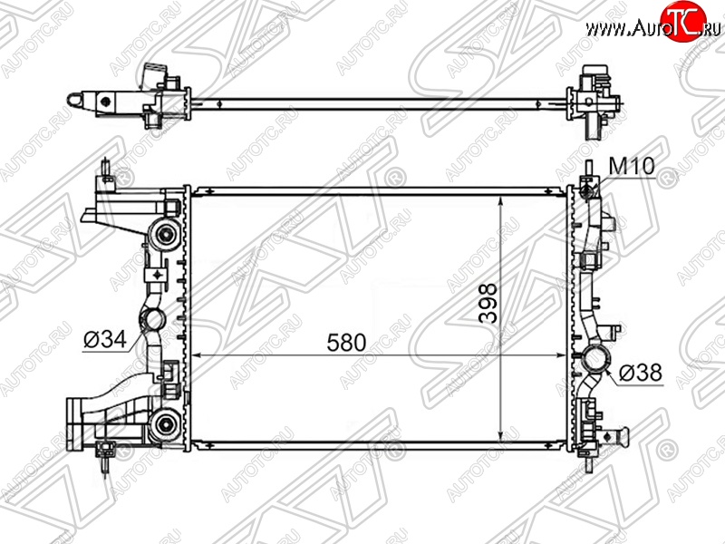 7 799 р. Радиатор SAT (пластинчатый, 1,8/1,6, АКПП) Opel Astra J хэтчбек 5 дв. дорестайлинг (2009-2012)  с доставкой в г. Набережные‑Челны