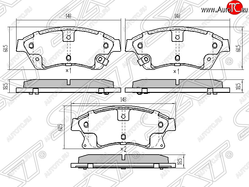 1 589 р. Колодки тормозные передние SAT (диски 276мм) Chevrolet Cruze J308 универсал рестайлинг (2012-2015)  с доставкой в г. Набережные‑Челны