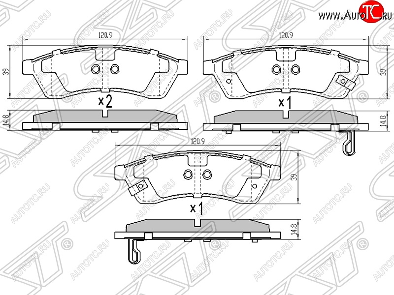 849 р. Колодки тормозные SAT (задние)  Chevrolet Epica  V250 (2006-2012)  с доставкой в г. Набережные‑Челны