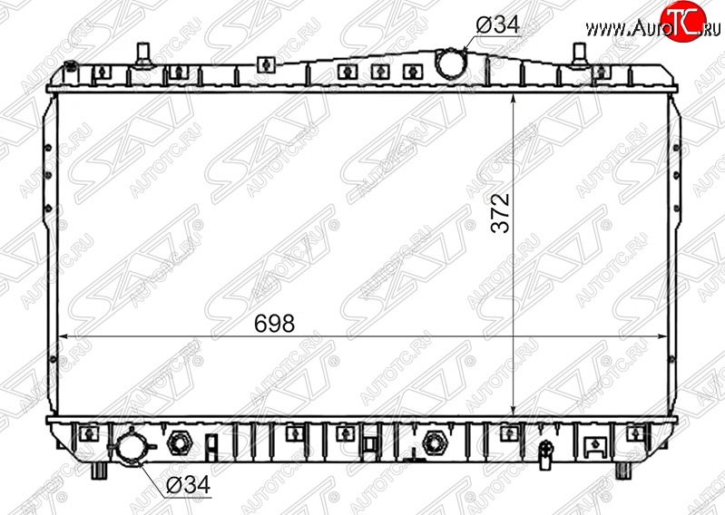 7 899 р. Радиатор двигателя SAT (пластинчатый, 1.4/1.6/1.8, МКПП/АКПП) Chevrolet Lacetti седан (2002-2013)  с доставкой в г. Набережные‑Челны