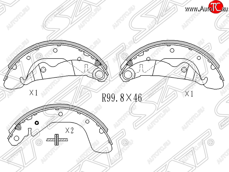 1 699 р. Колодки тормозные SAT (задние) Daewoo Nexia рестайлинг (2008-2015)  с доставкой в г. Набережные‑Челны