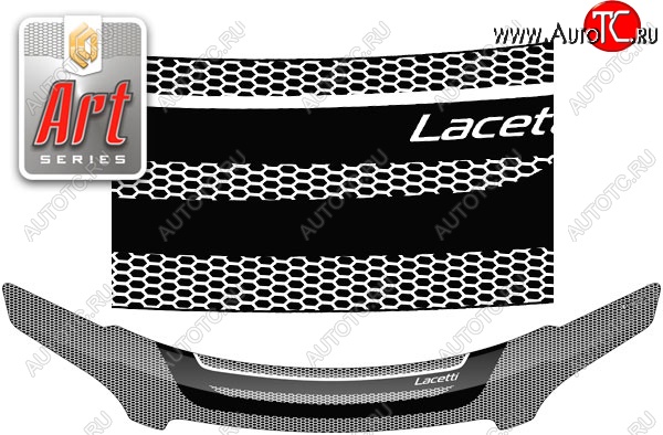 2 369 р. Дефлектор капота CA-Plastiс  Chevrolet Lacetti  универсал (2002-2013) (Серия Art серебро)  с доставкой в г. Набережные‑Челны