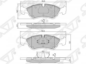 Колодки тормозные SAT (передние) Chevrolet Lanos T100, Daewoo Lanos (T100), Opel Astra (F), ЗАЗ Chance (седан,  хэтчбэк), Lanos (седан), Sens (седан,  хэтчбэк)