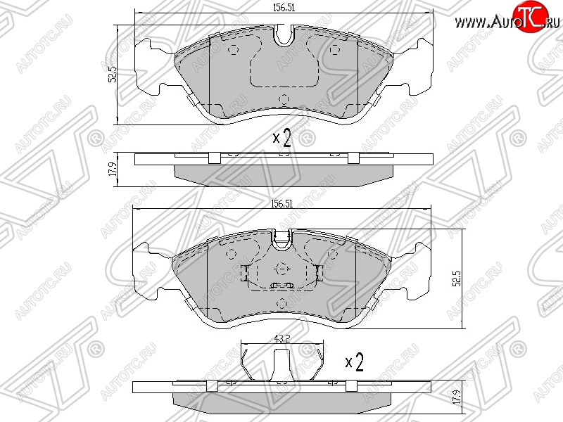 1 199 р. Колодки тормозные SAT (передние)  Chevrolet Lanos T100, Daewoo Lanos (T100), Opel Astra (F), ЗАЗ Chance (седан,  хэтчбэк), Lanos (седан), Sens (седан,  хэтчбэк)  с доставкой в г. Набережные‑Челны