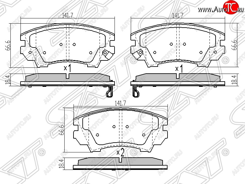 1 199 р. Колодки тормозные SAT (передние) Opel Astra J хэтчбек 5 дв.  рестайлинг (2012-2017)  с доставкой в г. Набережные‑Челны