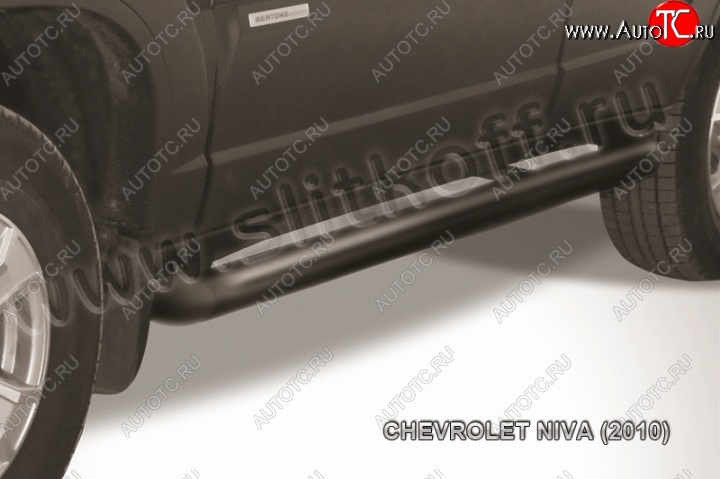 11 749 р. Защита порогов d76 труба Slitkoff  Chevrolet Niva  2123 (2009-2020) рестайлинг (Нержавейка, Полированная)  с доставкой в г. Набережные‑Челны