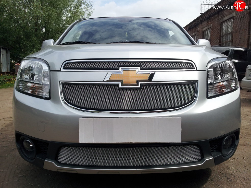 1 539 р. Сетка в решетку радиатора (нижняя) Russtal  Chevrolet Orlando (2011-2018) (хром)  с доставкой в г. Набережные‑Челны