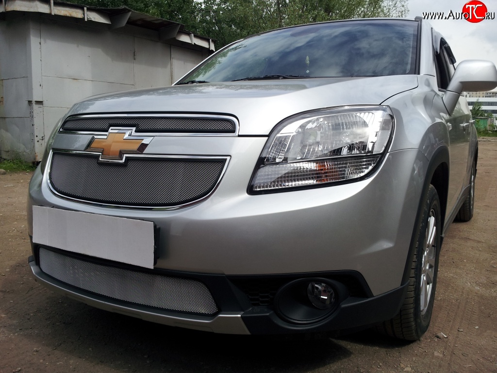 1 449 р. Сетка в решетку радиатора (верхняя) Russtal  Chevrolet Orlando (2011-2018) (хром)  с доставкой в г. Набережные‑Челны