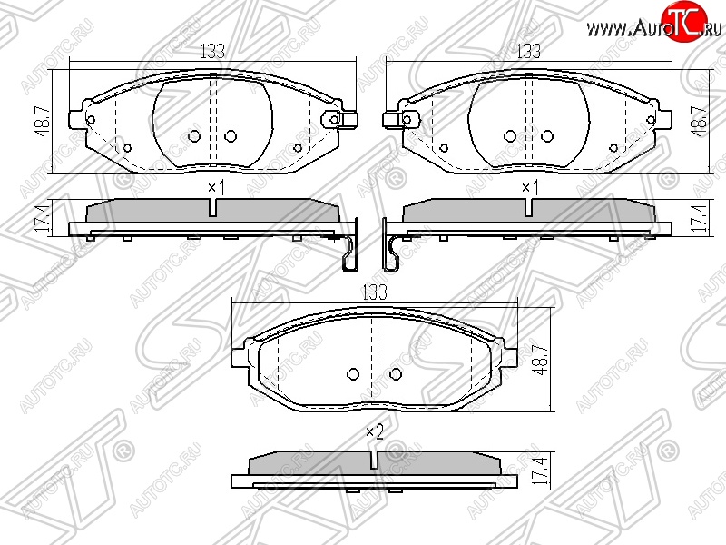 899 р. Колодки тормозные SAT (передние)  Chevrolet Spark  M300 (2010-2015) дорестайлинг  с доставкой в г. Набережные‑Челны