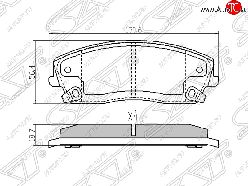 1 269 р. Колодки тормозные SAT (передние)  Chrysler 300C  LX (2004-2011), Dodge Charger (2006-2014)  с доставкой в г. Набережные‑Челны