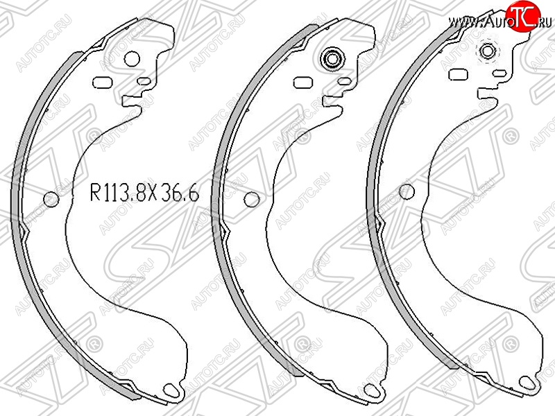 1 639 р. Колодки тормозные SAT (задние)  Nissan Tiida Latio  C11 (2004-2012), Toyota Town Ace  s400 (2008-2020)  с доставкой в г. Набережные‑Челны