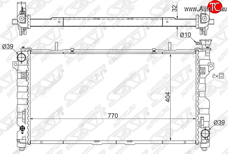 10 599 р. Радиатор двигателя SAT (пластинчатый, 3.3/3.8, МКПП/АКПП) Chrysler Voyager RG минивэн дорестайлинг (2000-2004)  с доставкой в г. Набережные‑Челны