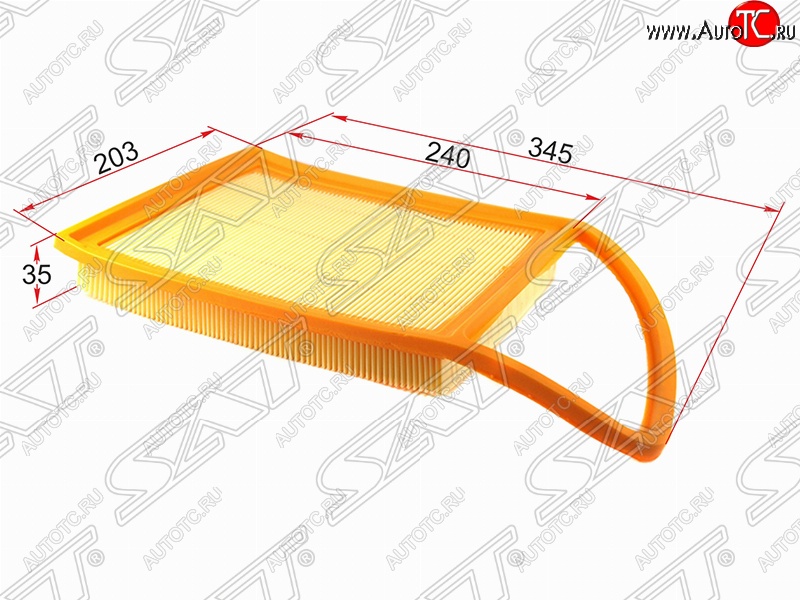 399 р. Фильтр воздушный двигателя SAT (345/240х203х35 mm)  CITROEN Berlingo (B9), C4 (B7), Jumpy, Peugeot 3008, 408, 5008 (T8), 508 (седан,  универсал), Expert  с доставкой в г. Набережные‑Челны