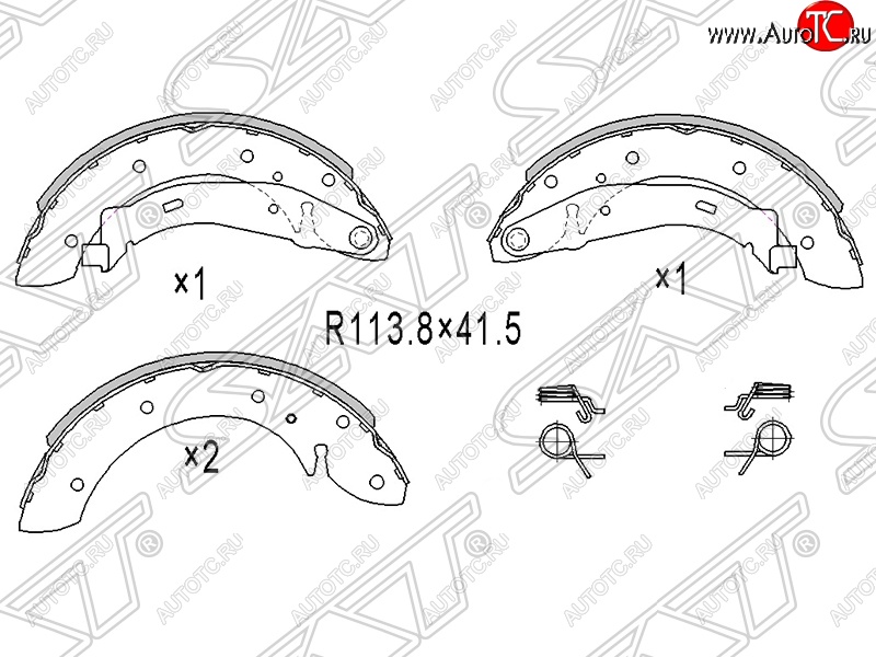 1 789 р. Колодки тормозные SAT (задние, барабанные) Peugeot Partner B9 1-ый рестайлинг (2012-2015)  с доставкой в г. Набережные‑Челны