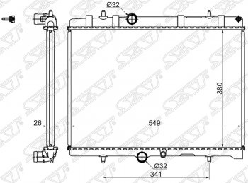 Радиатор двигателя SAT (пластинчатый, 1.6T/1.6D/2.0D/1.8/2.0/2.0D, МКПП/АКПП) CITROEN C5 RD дорестайлинг, седан (2008-2017)