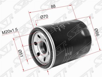 Фильтр масляный SAT (2.0 4B11, 2.2 DI-D 4HK/4HN, 2.4 4B12, 3.0 6B31, 4G64, 4G32, 4G) Mitsubishi Galant 8  дорестайлинг седан (1996-1998)