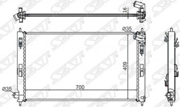 Радиатор двигателя SAT (пластинчатый, 1.5/1.8/2.0/2.0D, МКПП/АКПП) Mitsubishi Outlander XL (CW)  дорестайлинг (2005-2009)