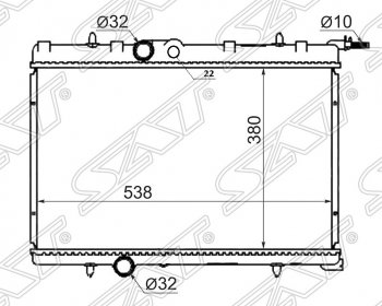 Радиатор двигателя SAT (пластинчатый, 1.4/1.6/2.0, АКПП) Peugeot 206 седан 2B рестайлинг (2006-2009)