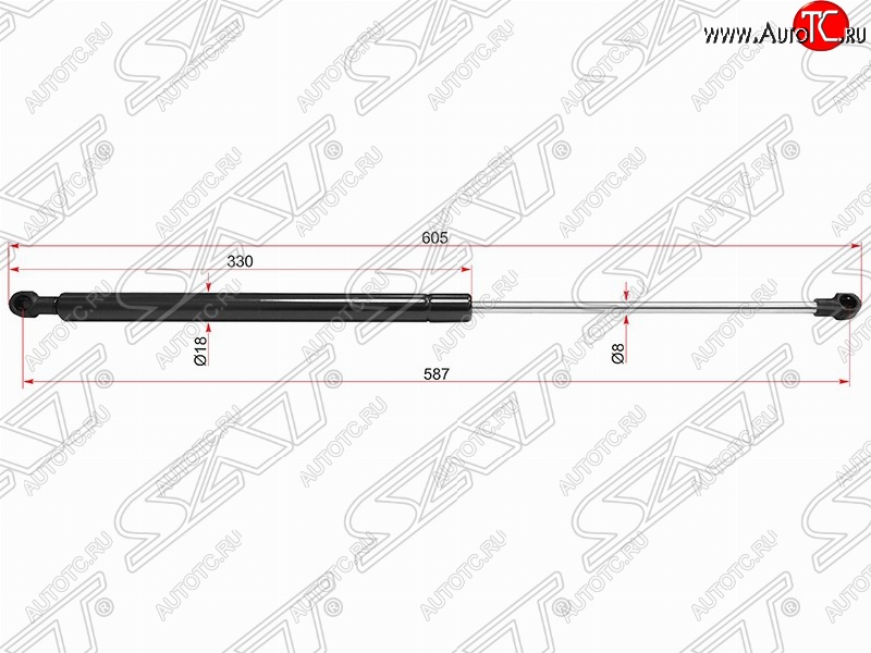 669 р. Упор крышки багажника SAT (газовый)  CITROEN C4 Grand Picasso - C4 picasso  UD  с доставкой в г. Набережные‑Челны