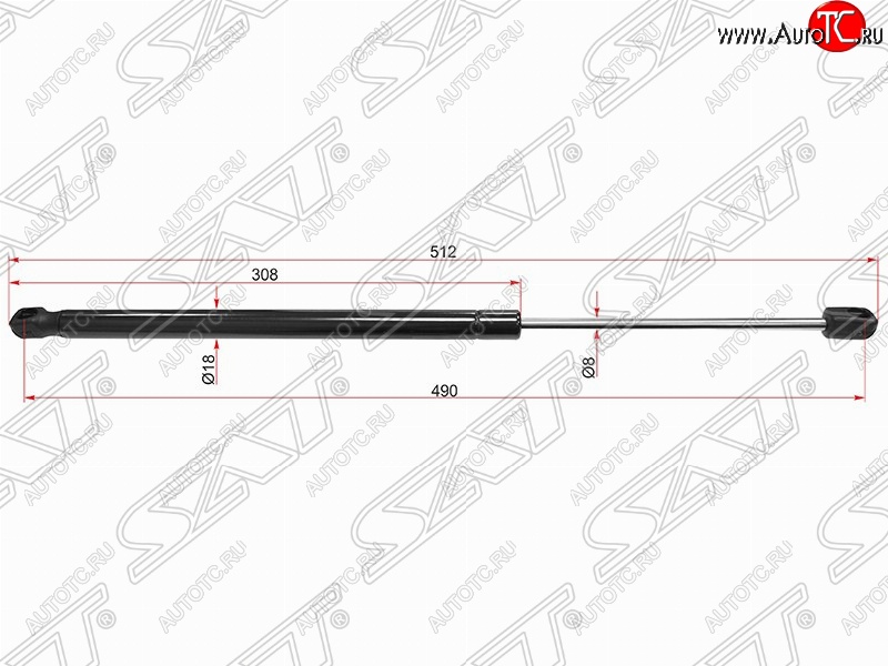 669 р. Упор крышки багажника SAT (газовый)  CITROEN C4 (2008-2011)  рестайлинг, хэтчбэк 3 дв.,  рестайлинг, хэтчбэк 5 дв.  с доставкой в г. Набережные‑Челны