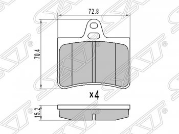 Колодки тормозные SAT (задние) CITROEN (Ситроен) C5 (С5)  X40 (2000-2008) X40 дорестайлинг,лифтбэк, рестайлинг,лифтбэк