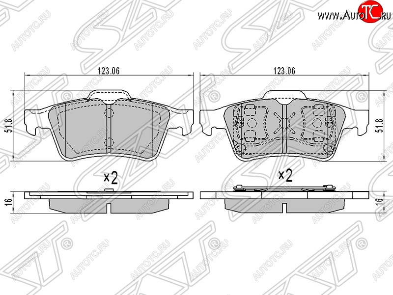 899 р. Колодки тормозные SAT (задние)  Ford Focus (2), Mazda 3/Axela (BK,  BL)  с доставкой в г. Набережные‑Челны