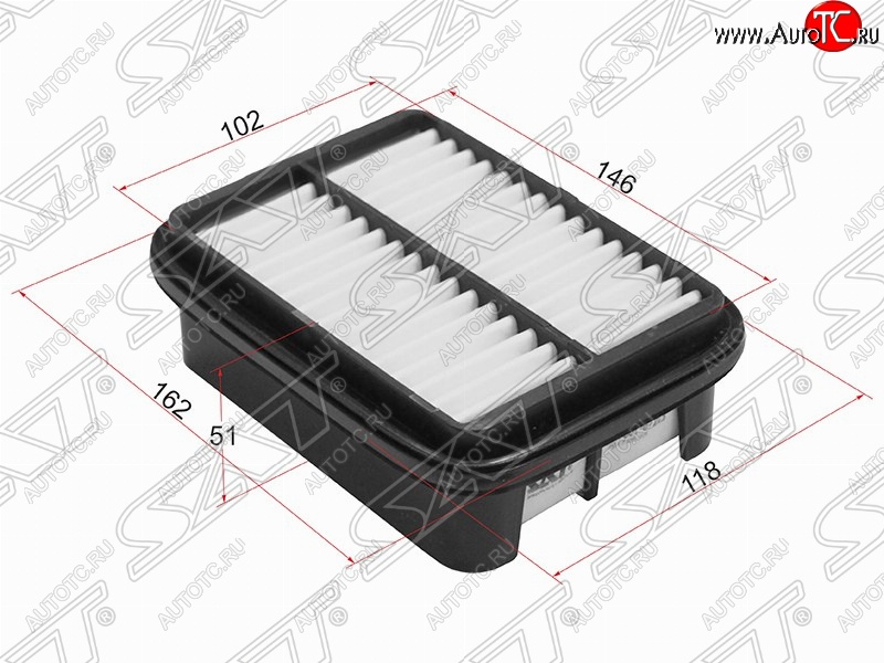 319 р. Фильтр воздушный двигателя SAT (162х118х51 mm)  Daihatsu Terios ( J100,  J102,J122) (1997-2005) дорестайлинг, рестайлинг  с доставкой в г. Набережные‑Челны