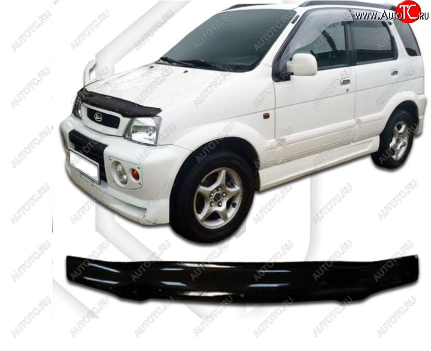 1 999 р. Дефлектор капота (кузов: J100,102,122) CA-Plastic  Daihatsu Terios  J100 (1997-2000) дорестайлинг (Classic черный, Без надписи)  с доставкой в г. Набережные‑Челны