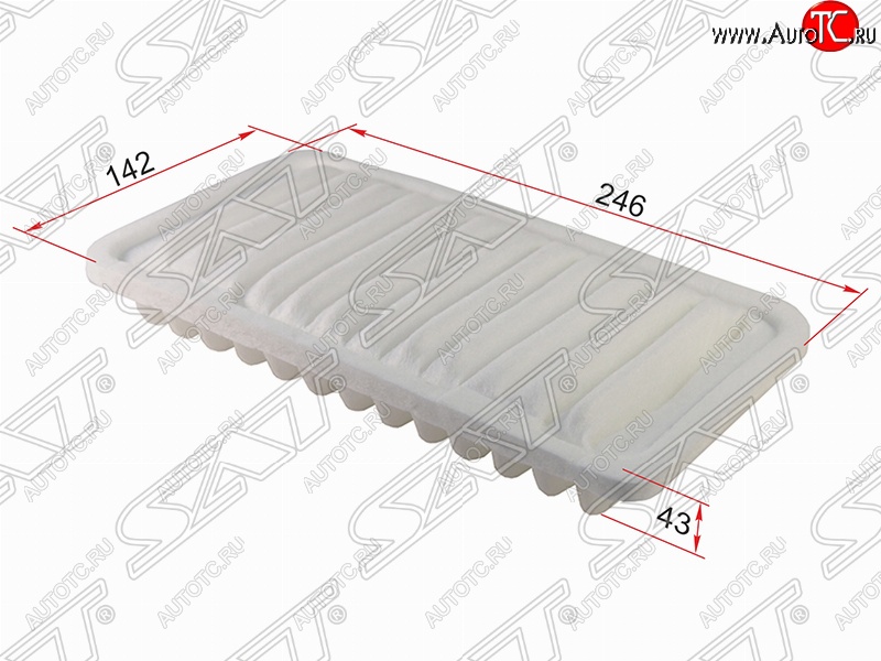 299 р. Фильтр воздушный двигателя SAT (1.3l, 246х142х43 mm)  Daihatsu Terios ( J100,  J102,J122) (1997-2005), Toyota Cami  J100 (1999-2006)  с доставкой в г. Набережные‑Челны