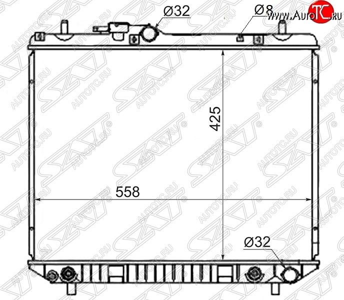 7 899 р. Радиатор двигателя SAT (пластинчатый, МКПП/АКПП)  Daihatsu Terios ( J100,  J102,J122) (1997-2005), Toyota Cami  J100 (1999-2006)  с доставкой в г. Набережные‑Челны