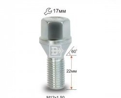 Колёсный болт длиной 22 мм Вектор M12 1.5 22 под гаечный ключ Toyota Windom (2001-2006) 