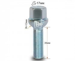 107 р. Колёсный болт длиной 35 мм Вектор M12 1.5 35 под гаечный ключ Chery M11 A3 седан (2010-2016). Увеличить фотографию 1