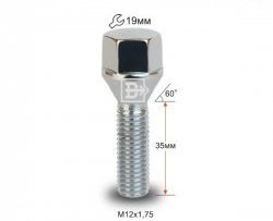 146 р. Колёсный болт длиной 35 мм Вектор M12 1.75 35 под гаечный ключ (пос.место: конус) Volvo 850 LS седан дорестайлинг (1991-1993). Увеличить фотографию 1