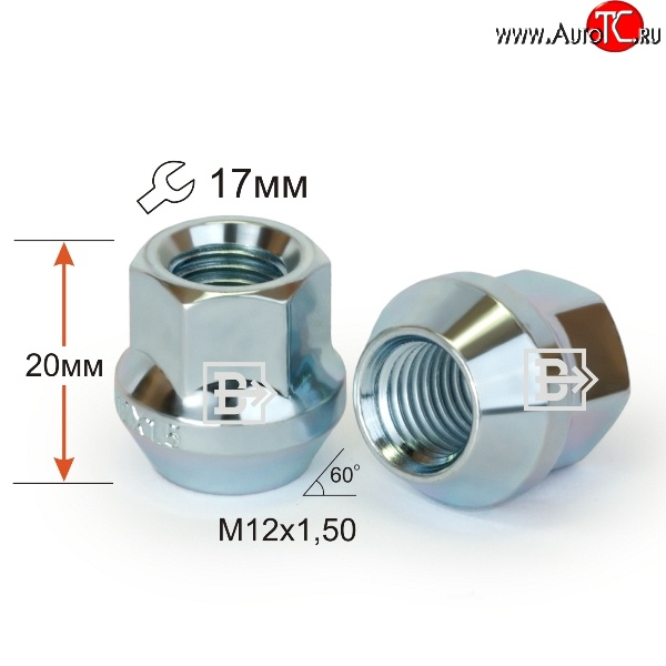 59 р. Колёсная гайка Вектор M12 1.5    с доставкой в г. Набережные‑Челны