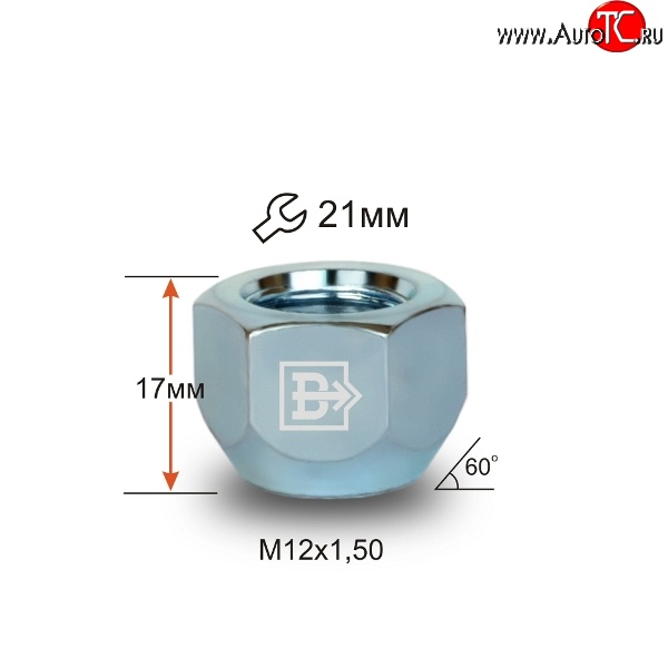 36 р. Колёсная гайка Вектор M12 1.5 KIA Rio 3 QB рестайлингхэтчбек5дв. (2015-2017)