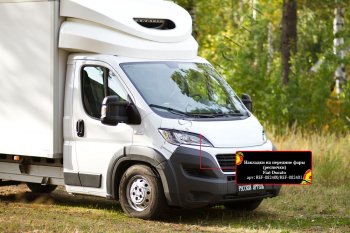 1 269 р. Реснички на фары (глянец (под покраску)) RA  Fiat Ducato  290 (2014-2024) (Неокрашенные)  с доставкой в г. Набережные‑Челны. Увеличить фотографию 3