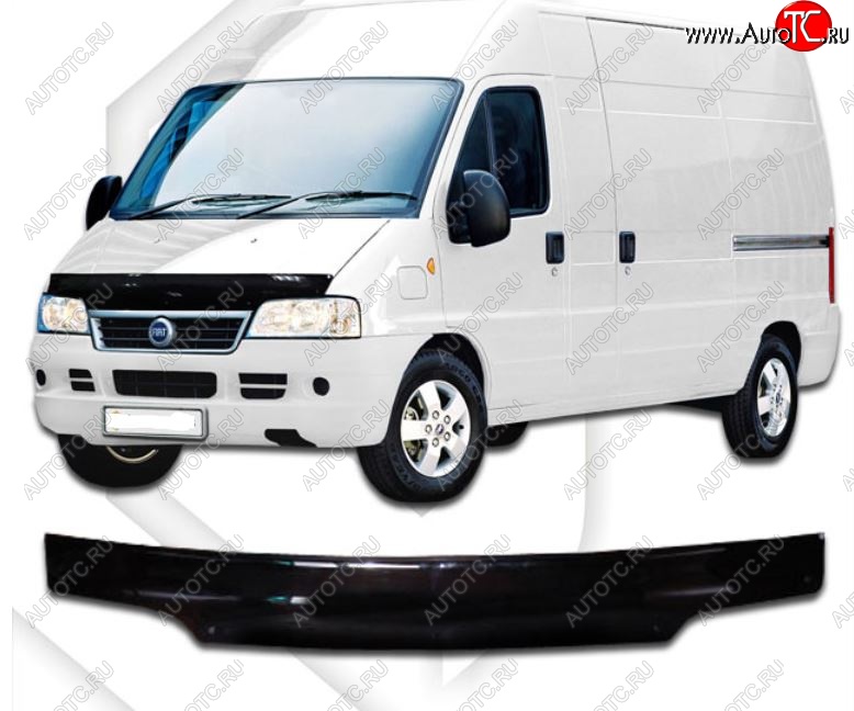 1 999 р. Дефлектор капота CA-Plastic  Fiat Ducato  250 (2006-2014) (Classic черный, Без надписи)  с доставкой в г. Набережные‑Челны