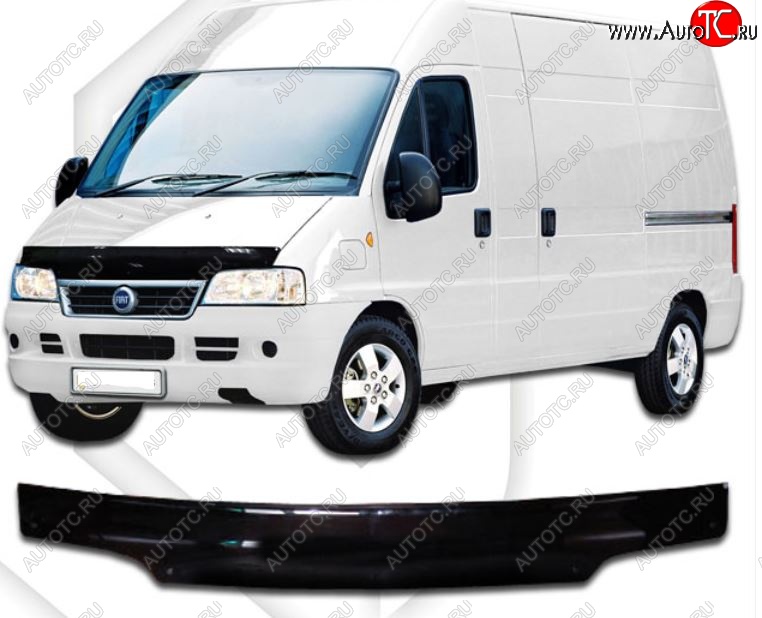 2 199 р. Дефлектор капота CA-Plastiс Fiat Ducato 230 (1994-2002) (Classic черный, Без надписи)  с доставкой в г. Набережные‑Челны