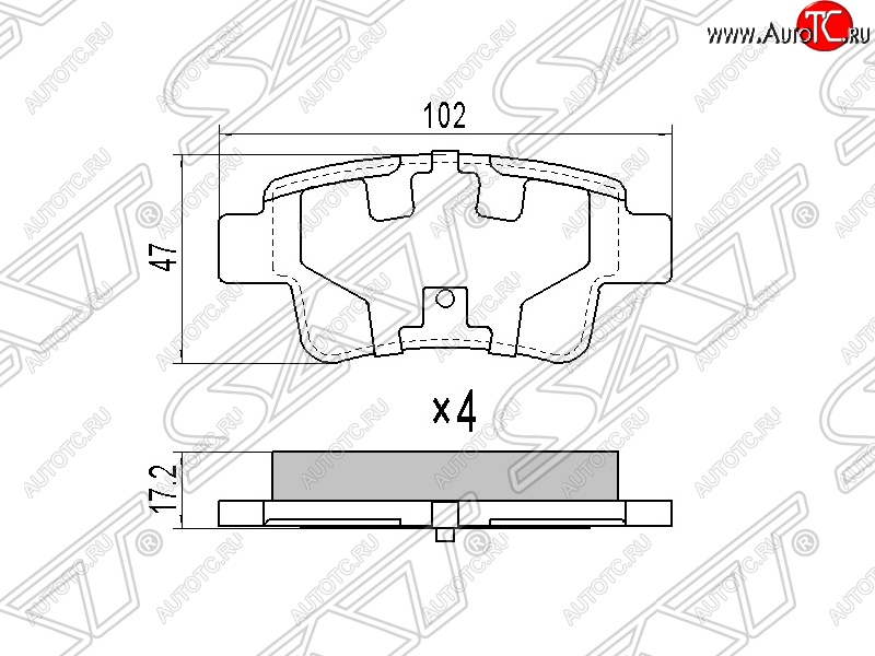 699 р. Колодки тормозные SAT (задние)  Fiat Grande Punto (2005-2024), Opel Corsa  D (2006-2014)  с доставкой в г. Набережные‑Челны