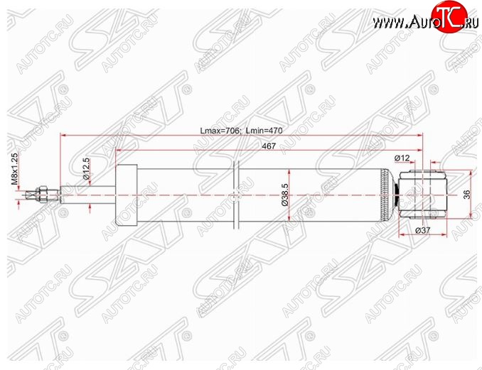 1 759 р. Амортизатор задний SAT Mazda 3/Axela BK дорестайлинг седан (2003-2006)  с доставкой в г. Набережные‑Челны