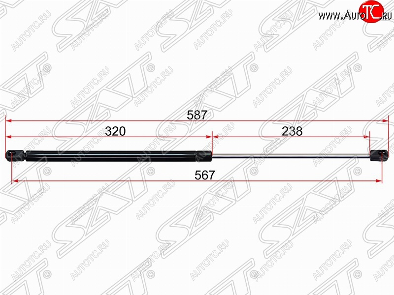 599 р. Газовый упор крышки багажника SAT Ford C-max Mk1 рестайлинг (2007-2010)  с доставкой в г. Набережные‑Челны