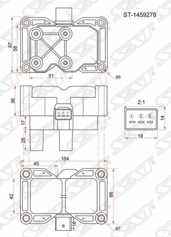 Катушка зажигания SAT (модуль, 1,4/1,6) Ford Focus 3 хэтчбэк дорестайлинг (2010-2015)