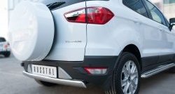 15 649 р. Защита заднего бампера (Ø75x42 мм, нержавейка) Russtal Ford EcoSport дорестайлинг (2013-2019)  с доставкой в г. Набережные‑Челны. Увеличить фотографию 2