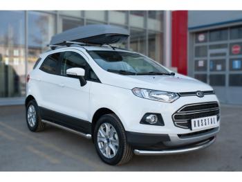 21 999 р. Защита порогов (труба D63 мм) SLITKOFF  Ford EcoSport (2013-2019) дорестайлинг (Защита порогов со срезом 45°)  с доставкой в г. Набережные‑Челны. Увеличить фотографию 2