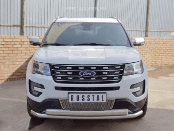 3 689 р. Решетка радиатора Russtal лист Ford Explorer U502 2-ой рестайлинг, 5 дв. (2017-2019) (Неокрашенная)  с доставкой в г. Набережные‑Челны. Увеличить фотографию 3